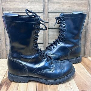 Corcoran 10” Unlined Side Zip Jump Combat Boots Black Leather Made in USA Sz 11W